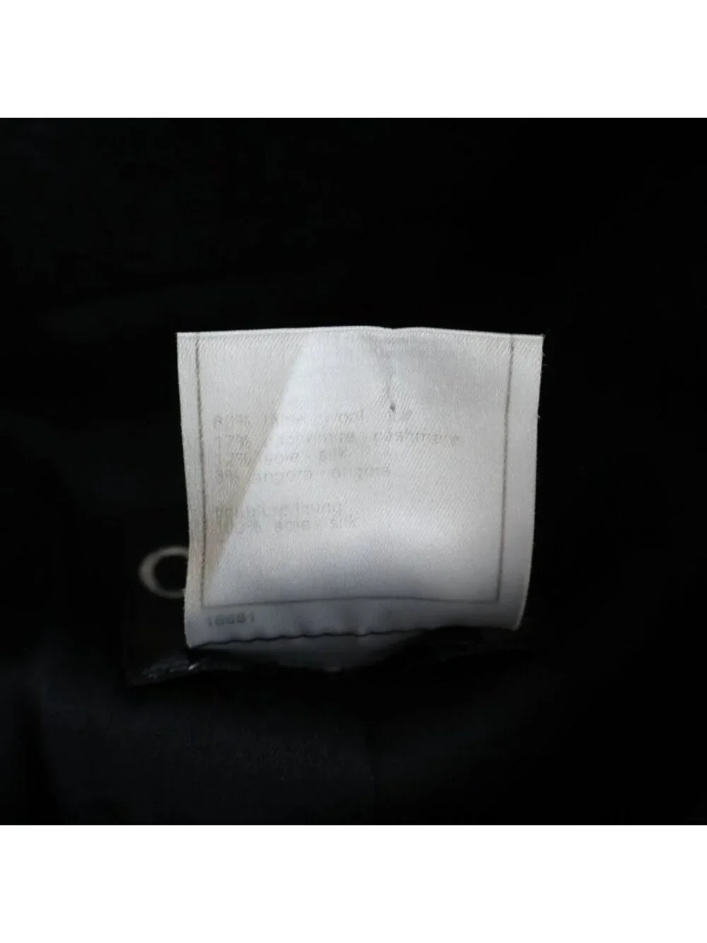 Chanel Wool&cashmere Long Coat CC Logo Button Wool Cashmere Black